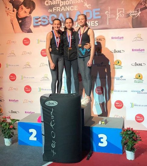 Podium Championnat de France Minime - 1 Oriane - 3 Marie -
