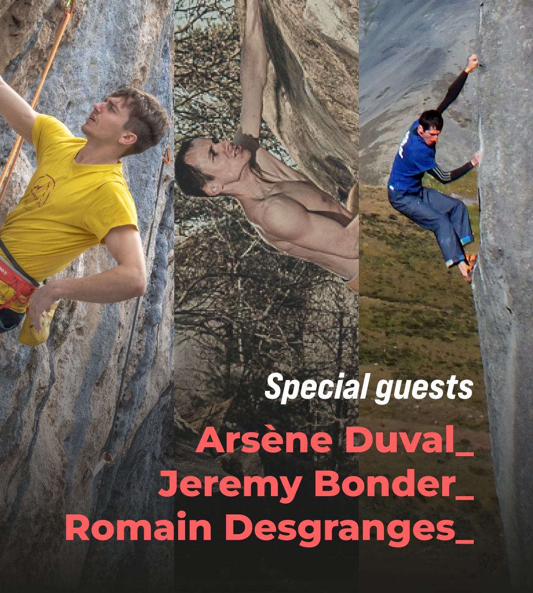 Invités spéciaux - Workshops Climb Europe La Sportive à Vertical art chevaleret, Jérémy Bonder, Romain Desgranges et Arsène Duval