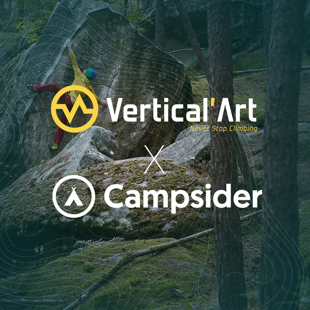 campsider X vertical'art, nouveau partenariat avec Campsider leader de l'achat et vente de matériel sportif outdoor d'occasion en France