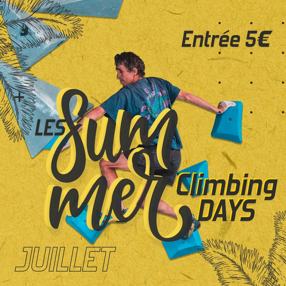 Summer Climbing Days Vertical'Art Juillet 2022, entrée à 5€ pour Ladies on Bloc, Men on bloc et kids on bloc