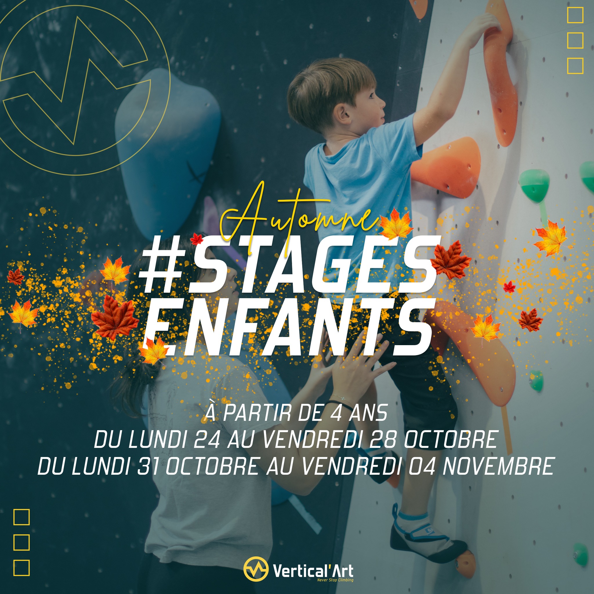 Stages enfants automne Toussaint Vertical'Art 2022