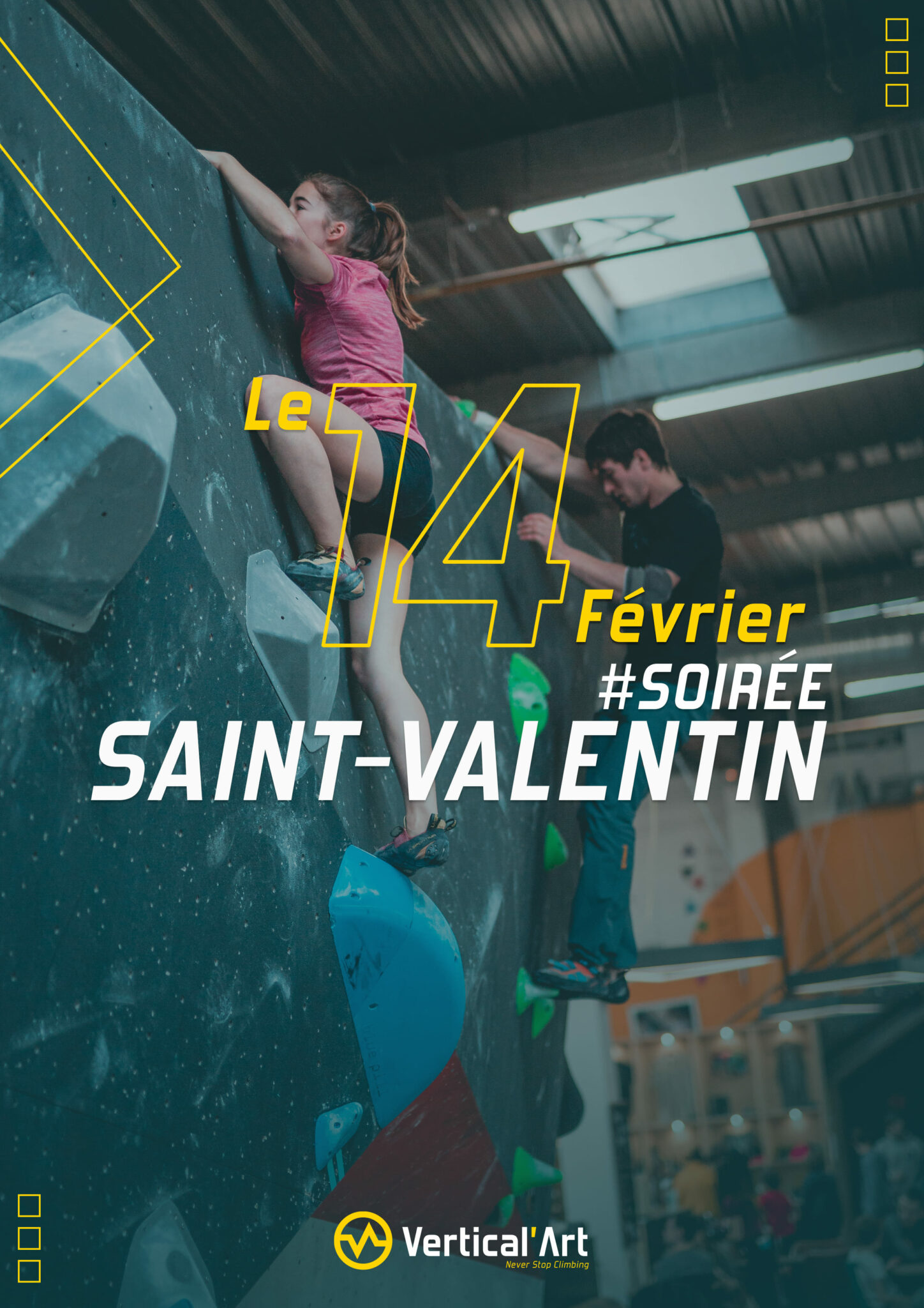 Soirées Saint-Valentin dans les restaurants et salles de bloc Vertical'Art mardi 14 février 2023