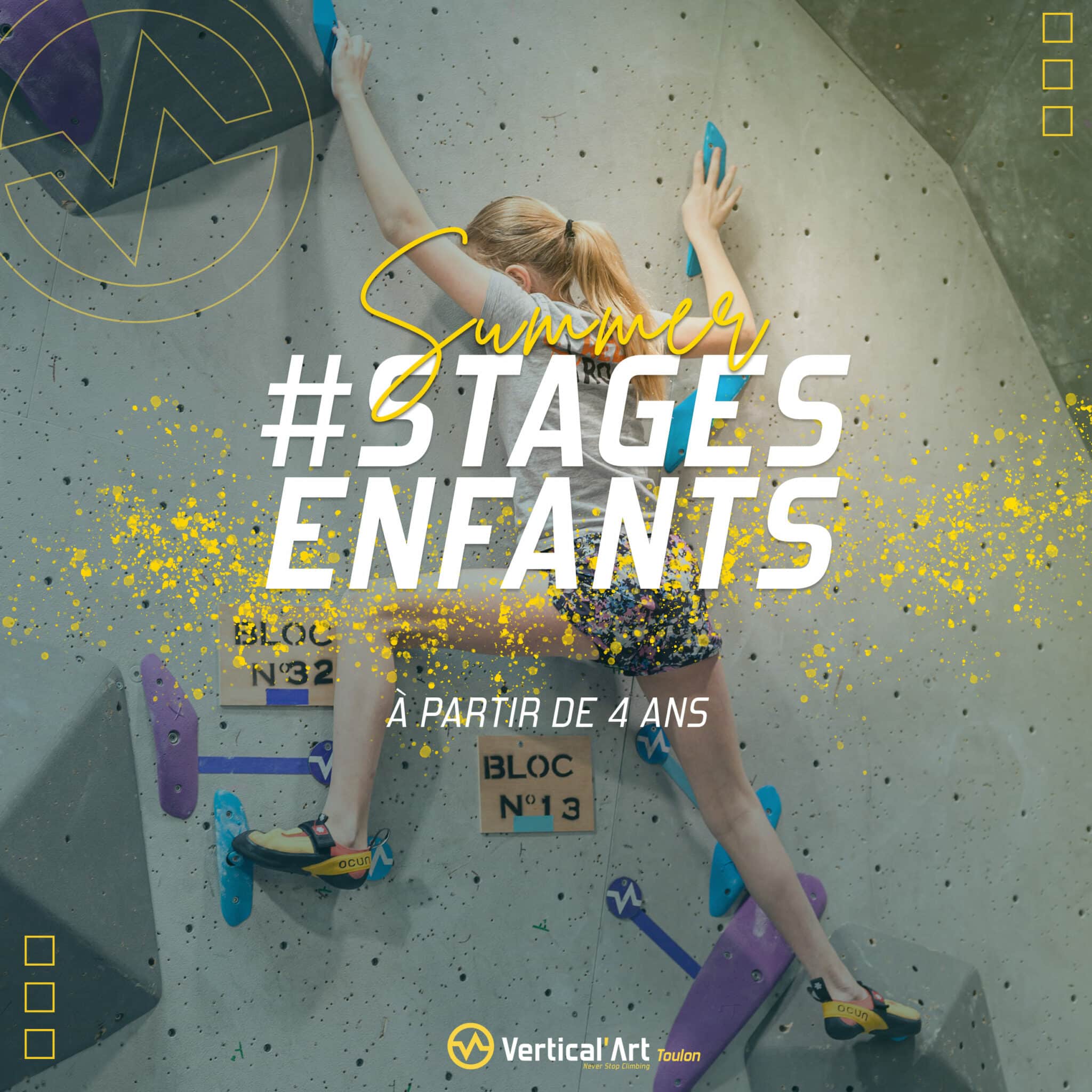 STAGE D’ESCALADE DE BLOC POUR ENFANTS PENDANT LES VACANCES D'ETE À VERTICAL’ART