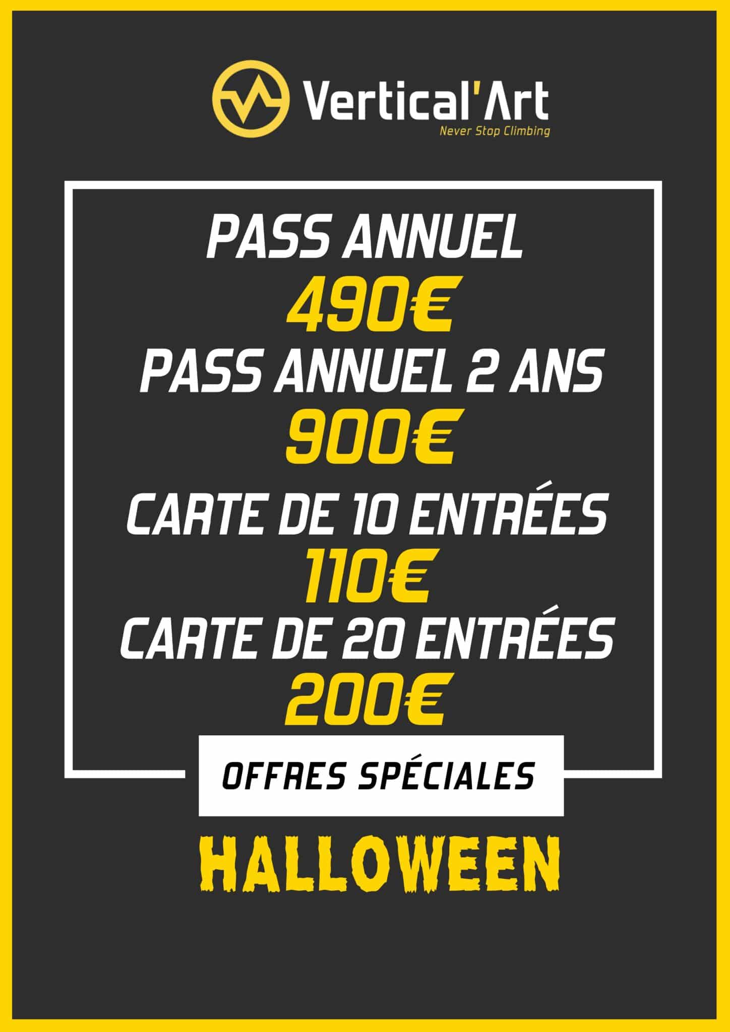 Offres Monstres Halloween à Vertical'Art du 21 au 31 octobre