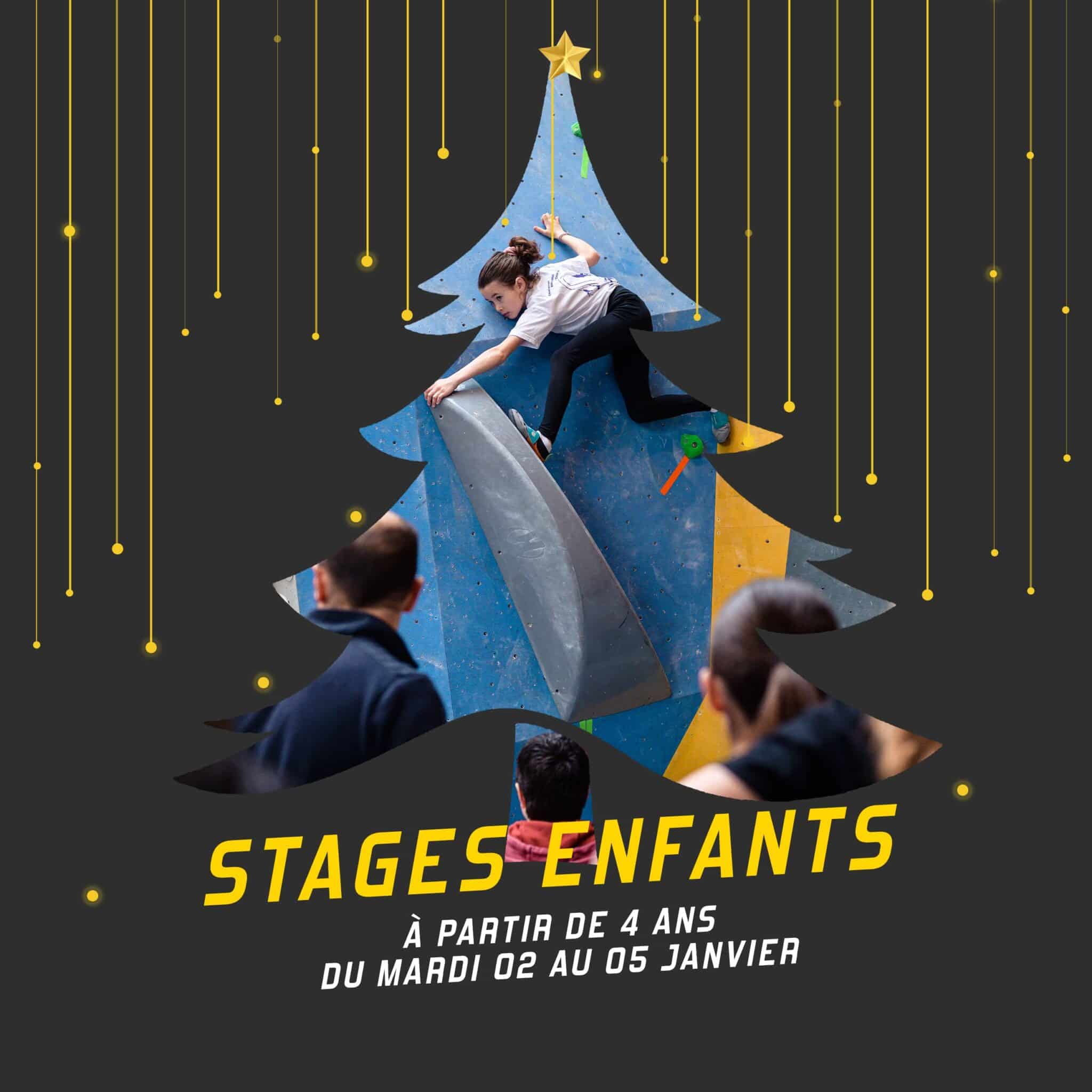 STAGES D’ESCALADE DE BLOC POUR ENFANTS PENDANT LES VACANCES DE NOËL À VERTICAL’ART