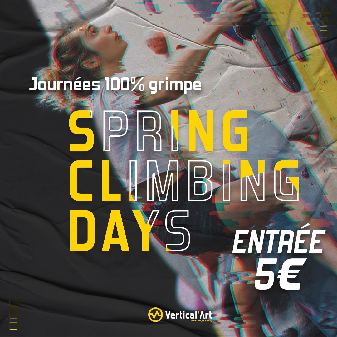 Spring Climbing Days à Vertical’Art, escalade à 5€ pour tous en mars et avril
