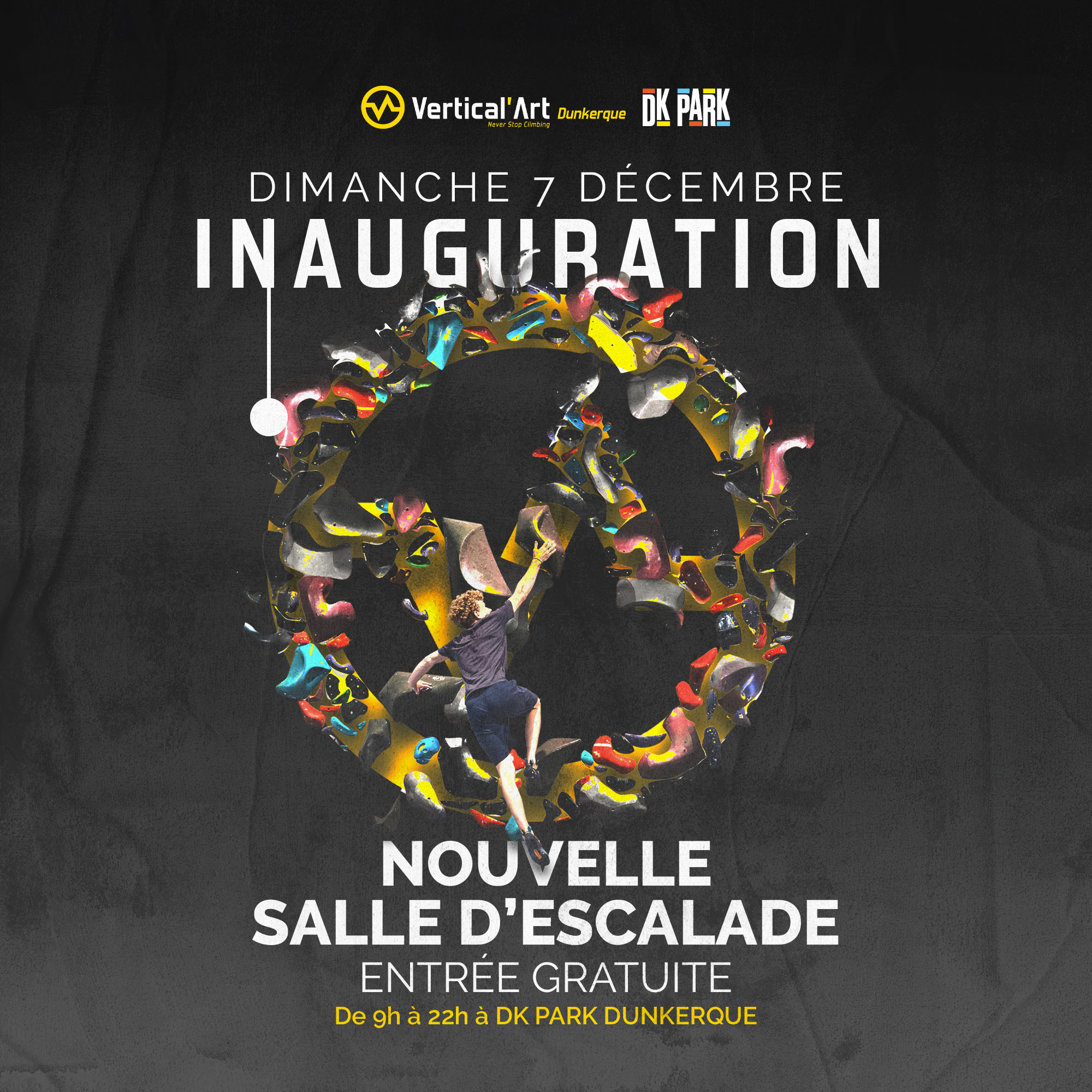 Inauguration de la salle d’escalade de bloc Vertical’Art Dunkerque au DK Park.